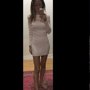 Baja East Mock Neck Long Sleeve Dress